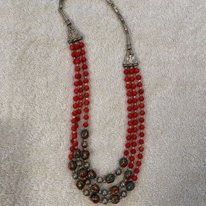 Red multi-color necklace